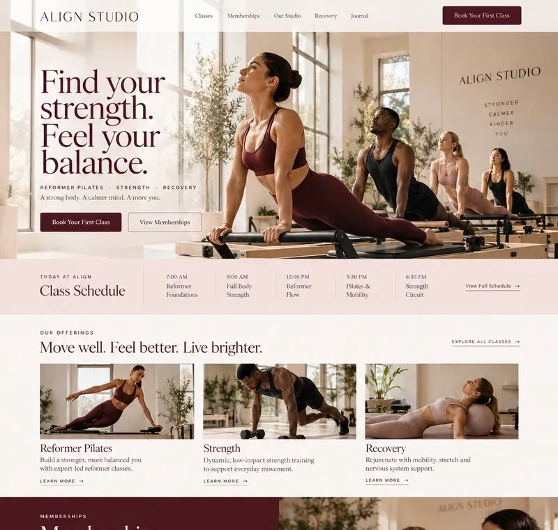 Align Studio sample website design