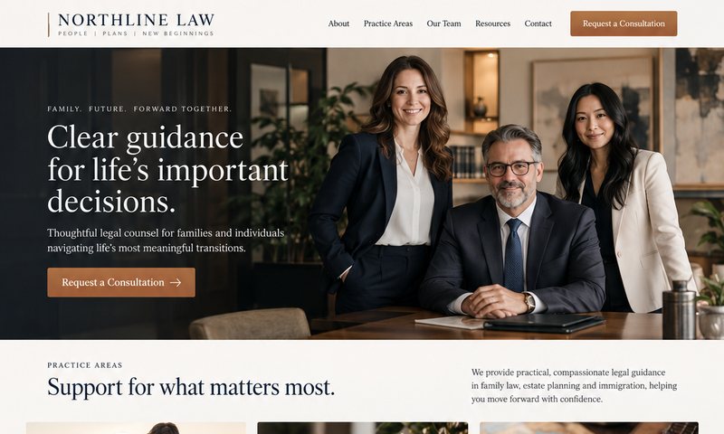 Website design for Northline Law, a law firm